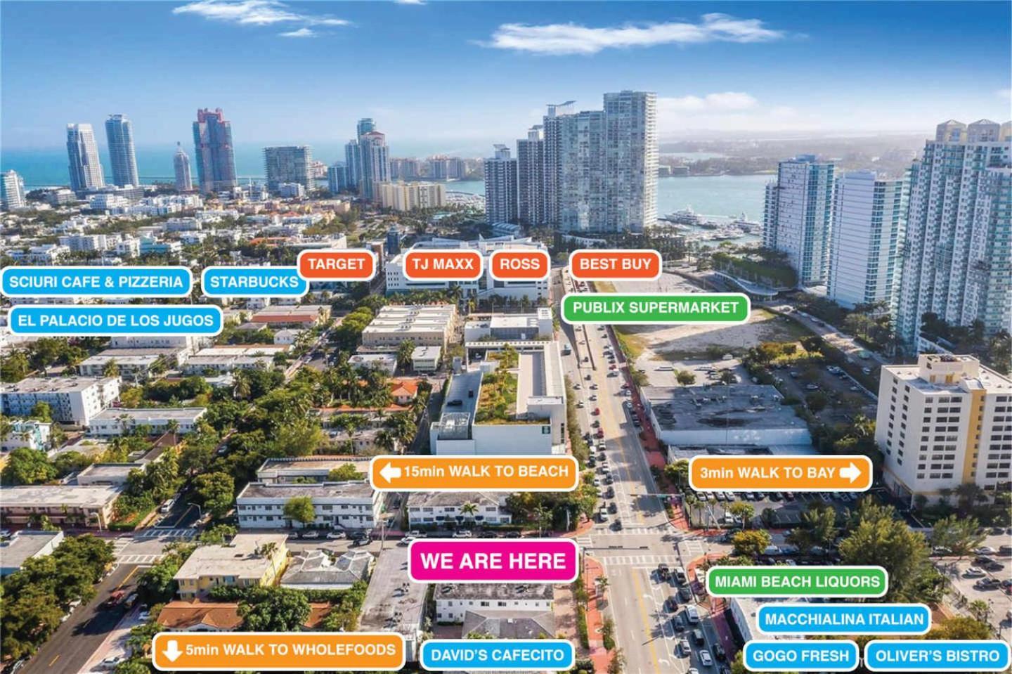 South Beach 2 Bedroom Family & Pet Friendly Apartment With Balcony & Free Parking 마이애미 비치 외부 사진